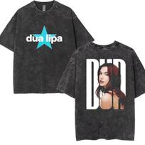 Naujas Vintažinis Dua Lipa Radical Optimism Negabaritinis Marškinėlis 2025 Skalbtas Unisex Vasaros XXXXL gray