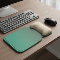 2 Pieces Ergonomic Wrist Rest Set NonSlip Base Keyboard and Support Slow Cushioning Red Silicone Wrist Rest