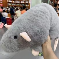 Storas prabangus žiurkės pliušinis žaislas Mielas simuliacinis jumbo žiurkės pliušinė pagalvė Minkštas kimštas žaislas Gyvos žiurkės modelio lėlė Dekoracija 90cm gray
