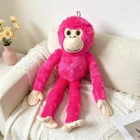 1 vnt. 45 cm Mielas spalvingas beždžionės pliušinis žaislas Purus beždžionės pliušinis lėlė Kawaii orangutango žaislas Graži dovana gimtadieniui rožinė