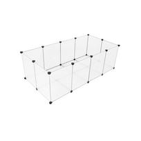 SONGMICS Pet Playpen, Guinea Pig Run and Cage with Floor, Indoor DIY Transparent Plastic Enclosure for Hamsters, Rabbits, Hedgehogs balta