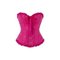 Vintažinis rūmų gėlių juosmens korsetas pilvo kontrolei formuojantis korsetas Shapewear moterims S raudona