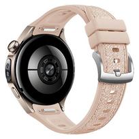Originalus silikoninės odos dirželis Huawei Watch 5 46MM, be tarpų guminis dirželis Huawei Watch 5 42mm, apatinis greito atsegimo dirželis Watch 5 46mm rožinė