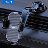 TOPK Universal Car Phone Holder 360°Rotation Cell Phone Car Mount Stand for Air Vent Dashboard Windshield Suction for iPhones For Air Vent gray