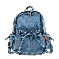 Schoolbag1011 new personalized denim backpack trendy fashion student schoolbag simple and versatile daily travel women's backpack gray