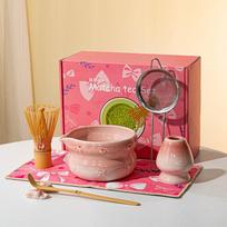 Didelės vertės Matcha arbatos rinkinys Krosnies keistos glazūros Baibenli Matcha plakiklis Japoniškas Matcha rinkinys A629 pink