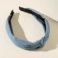 1/3pcs Knotted Print Denim Cloth Headband for Women Girls Shopping Face Wash Hair Hoop Simple Denim Headpiece gray