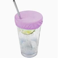 10pcs Stretchy Fabric Drink Scrunchie Covers Anti-Spike Drink Cup Protector  Concert šviesiai violetinė spalva