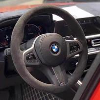 Rankomis siūta neslystanti automobilio vairo apdangalas BMW M Sport G30 G02 X5 F40 F41 g82 M4, „pasidaryk pats“, minkštas zomšas, automobilio interjeras