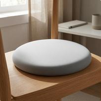 Memory Foam Chair Pad Pressure Relief Round Seat Cushion BodyContouring Support Circular Stool 45x45cm_Ice Silk-light Gray