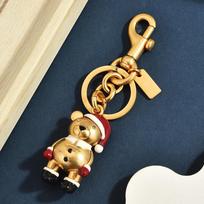 3D Metal Teddy Bear Heavy Duty Rose Gold Purse Charm Secure Trigger Clasp Accessory for Women Holiday Presents Bag Charm black