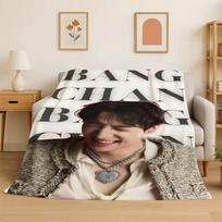 Kpop Bang Chan Stray Kids Music Flannel Blanket Soft Warm Throw Blanket for Bedroom Living Room Bed Travel Camping Picnic Gift 75x90cm