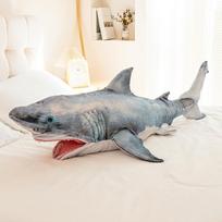 50-130cm Simulation Cute Huge Shark Megalodon Plush Pillow Toys Soft Stuffed Animal Giant Long Sharks Dolls Pillow for Kids Gift 50cm gray