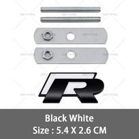 VW 2026 Hot 3D Metal R Grill Emblem Badge R line Grille DKOP1 Stickers For Volkswagen VW R Rline Bora Golf GTI Polo Tiguan Passat Sagi juoda balta spalva