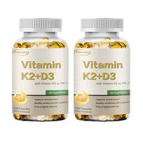 Xemenry Vitamin K2 + D3 Capsules 5000IU with MK-7 Menaquinone 90mcg — Maximum Strength 1-A-Day, Vegetarian & Gluten-Free 120*2