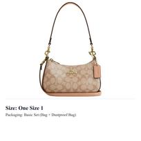 COACH Teri Coated Canvas Portable Crossbody Bag, Shoulder Bag Mini Women's Beige Brown CAJ93-IMEQO One Size 1 beige