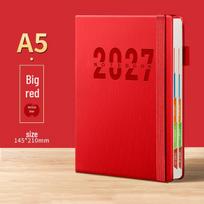2027 English-Spanish Daily Planner: Cross-Border Trade & Time Management Notebook Spanish (70g, 160 sheets, 360 pages) raudona