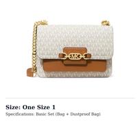 MICHAEL KORS Artificial Leather Envelope Bag, Shoulder Bag Large Women's Vanilla White & Acorn Brown 30S2G7HL3B-149 One Size 1 brown