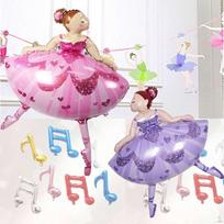 2pcs Set Ballet Dancing Girl Balloon Baby Shower Christening Decor pink