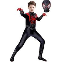 (130) Vaikų Miles Morales kostiumas Spiderman Cosplay kombinezonas Helovino Cosplay kostiumas 100 black