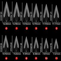 120 vnt. lenktų stiletto nagų 3D erelio nagų skulptūrinių nagų formelės Greito statymo pilno dangalo nagų formelės Nagų ilgintuvų formos onesize gray