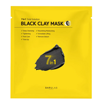 Barulab 7-in-1 Total Solution Black Clay Mask valomoji lakštinė veido kaukė, 18 g