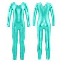 Vaikų mergaičių pagrindinė apranga ilgomis rankovėmis, triko, vientisa gimnastika, sportinė baleto šokių apranga 13-14 Years ežero žalia spalva