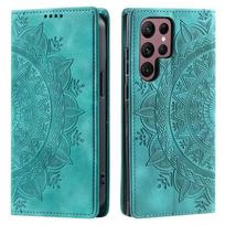 Magnetinis atlenkiamas odinis dėklas Samsung Galaxy S25 S24 Ultra S23 FE S22 S21 S20 S10 S9 Plus Note 20 piniginės kortelių telefono dangtelis Coque Samsung Note20 žalia