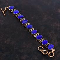 Lapis lazuli apyrankė varinė apyrankė reguliuojamo grandinėlės apyrankė aukščiausios kokybės brangakmenių apyrankė variniai papuošalai dovanos jai rankų darbo apyrankė Adjustable blue