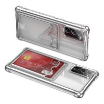 Kortelių piniginė Smūgiams atsparus telefono dėklas Samsung Galaxy S25 Edge S24 S23 S22 Plus Ultra S21 FE S20 Skaidrus padengtas šarvuotas dangtelis For S24FE