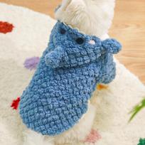 Shark Theme Pet Costume Thickened Plush Fleece Full Body Coverage Warmth Cats Dogs Apparel Chest Measurement Sizing Fun Playwear L gray