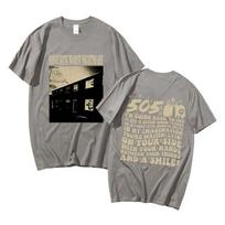 Vintažiniai mėgstamiausi blogiausių košmarų marškinėliai Arctic Monkeys 505 Lyrics Spausdinti marškinėliai vyrams Moterims Hip Hop Punk Oversized marškinėliai 2XL gray