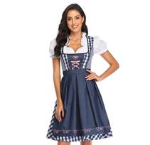 Etninis dirndl Oktoberfest vakarėlio kostiumų rinkinys XXL = 42 šviesiai mėlyna spalva