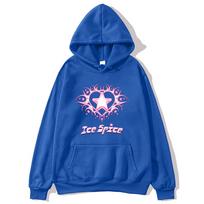 Ice Spice Hoodies Ice Spice X Mercedes Graphic Pullovers Y2K Soft Fabric Clothes for Teens Streetwear Kawaii Women Sweatshirts 3XL blue