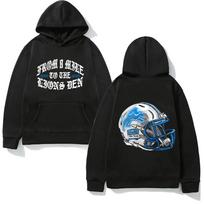 EMINEM X DETROIT LIONS ŠALMO HOODIE Eminem Aukštos Kokybės Vilnos Palaidinė Ilgomis Rankovėmis Gotikiniai Drabužiai XXL juoda