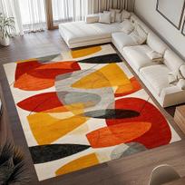 Mid Century Carpet Modern Geometric Rugs Anti Slip Machine Washable Carpet Bedroom Living Room Bathroom Dormitories Floor Mat 1p40x60x1cm gray
