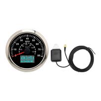 85mm Universalus GPS Spidometras Vandeniui Atsparus Odometras 80MPH 120KM H su Spalvotu Apšvietimu Automobiliui Valtis Kemperis Jachta juoda