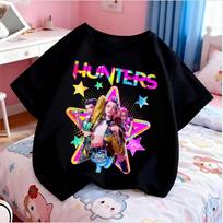 Children Kids T-shirt KPop Demon Hunters Funny Tshirt KPop Demon Hunters Clothes Boys Girls Tee Top 100 gray