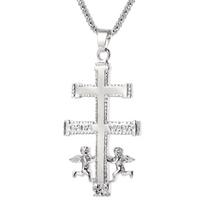 Katalikiškas Karavakos kryžiaus karoliai su angelėlio pakabuku Christian Necklaces For Women Men Jewelry