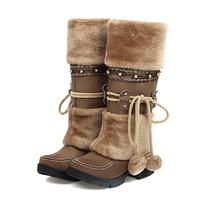 Batai moterims Šilti batai Rudeniui ir žiemai Užsienio prekyba Vidutinis kulnas Medvilniniai batai Aukšti batai Dideliems vaikams Zapatos De Mujer 39 ruda