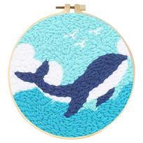 Diy Punch Needle Embroidery Starter Kits For Beginner Animal Handicrafts Poking Embroidery Yarn Painting DIY Sewing Craft Art blue
