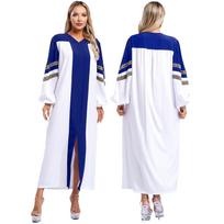 Vyrų choro chalatas bažnyčioje suaugusiems su ilgomis rankovėmis užtrauktuku dvasininko suknelė Cosplay kostiumas teminiam vakarėliui S blue