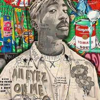 5D Pasidaryk pats Deimantinė tapyba Tupac Shakur Siuvinėjimo mozaika Hip Hop dainininkas Raperis 2Pac Kryželiu siuvinėjimas Kristalinis deimantukas Menas Namų dekoras Round 20x30cm black