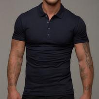 Vyriški polo marškinėliai trumpomis rankovėmis Laisvalaikio Slim Fit Marškinėliai sportui Su sagomis Aukšta apykakle Pagrindiniai Kvėpuojantys Golfo marškinėliai vyrams Vasariniai marškinėliai su apykakle XXXL tamsiai mėlyna spalva
