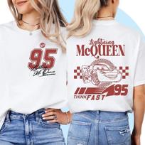 Vasaros Disney Linksmasis Sally Žaibo Makvyno Automobilis Grynos Medvilnės Laiski Patogūs ir Atsipalaidavę Poros Meilės Dovana Marškinėliai 4XL beige