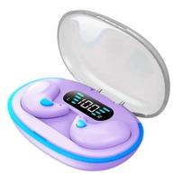 Belaidės mini ausinės miegui, darbui, TWS Bluetooth ausinės, stereo, paslėptos ausinės su mikrofonu, HD skambučiams, sportui violetinė
