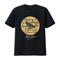 Gothic Edgar Allan Poe T Shirt The Raven Literary S Vintage Washed Top For Everyday Wear Breathable Fashion Stretched 3XL beige