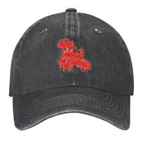 New Red Spider Lily Baseball Cap birthday tea Hat hats on offer fashionable Womens Golf Clothing Unisexs gray