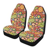 Universalūs 2 vnt. automobilio priekinių sėdynių užvalkalai Boho Hippie Mandalos Gėlių raštas Moterims Kibiro formos sėdynių apsauga Tinka SUV, sunkvežimiams, sedanams beige
