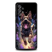 Gražaus vokiečių aviganių šuns dėklas, skirtas Samsung A51 A71 A21S A17 A11 A15 A25 A23 A33 A53 A73 A07 A03S A05S A13 A35 A55 5G dangtelis For Samsung A13 black